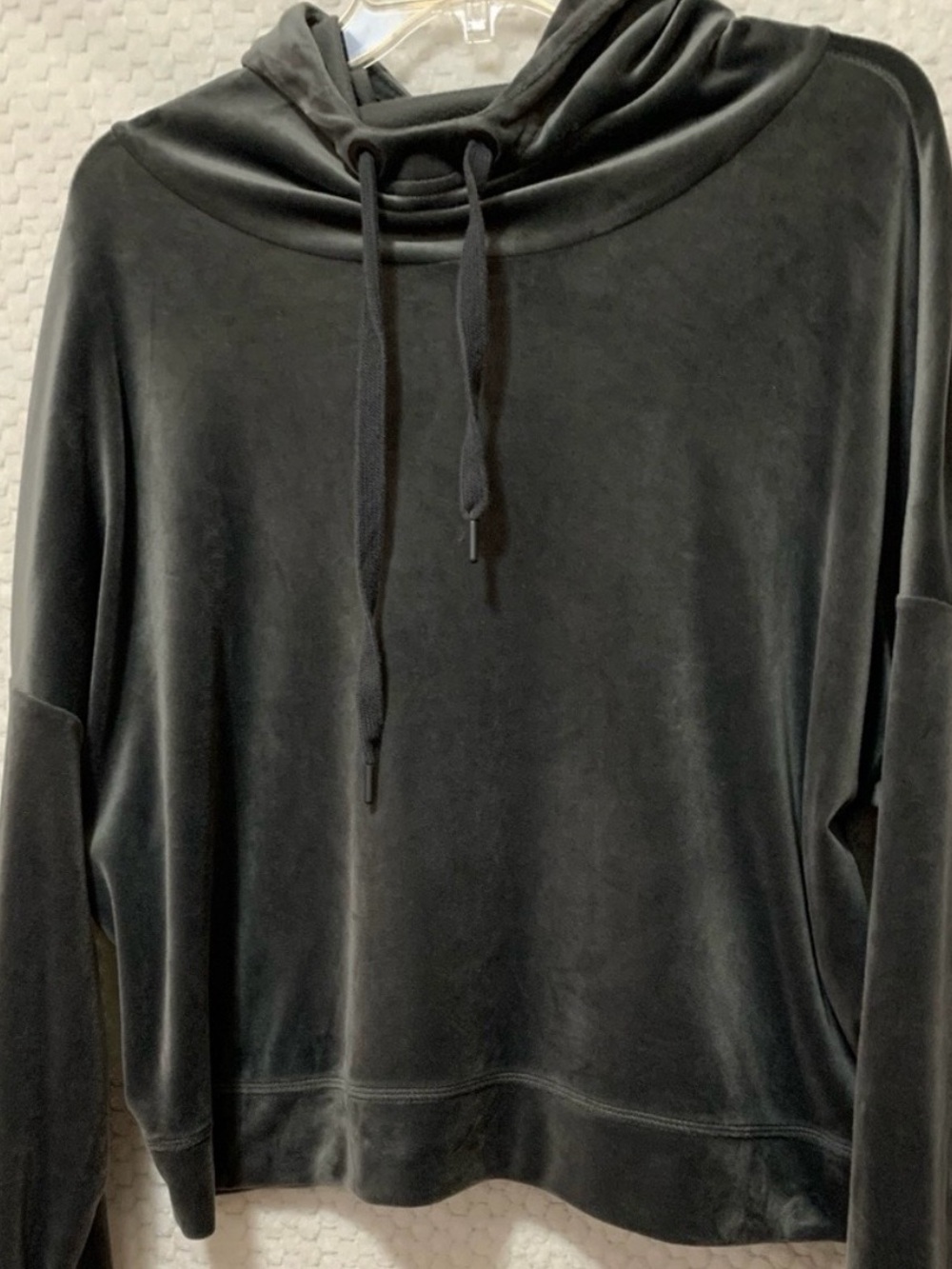 aerie Black Velvet Cowl Neck Sweatshirt